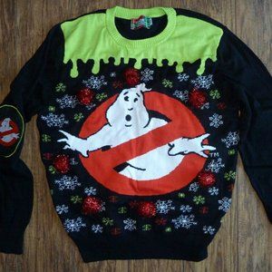 Spencers Workshop Weater Ghostbusters Slimer Logo Rare Womans Large Christmas